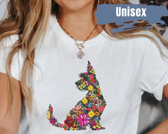 Cute Scottish Terrier Flower Shirt | Scottie Dog Mom T-Shirt | Scottie Dog Owner Gift | Scottish Terrier Blossom Tee | Dog Mom Birthday Gift