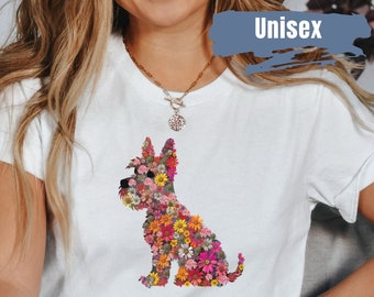 Süßes Scottish Terrier Shirt | Scottie Hundemutter T-Shirt | Scottie Hundebesitzer Geschenk | Scottish Terrier Blüten-T-Shirt | Hunde Mama Geburtstagsgeschenk