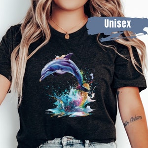 Dolphin Graphic Shirt | Vibrant Color Dolphin T Shirt | Dolphin Lover Gift | Dolphin Lover Shirt | Cute Dolphin Shirt | Dolphin Spirit Shirt