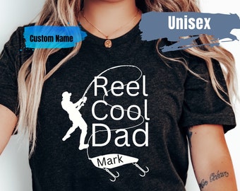 Reel Cool Dad Custom visshirt | T-shirt vader visser | Cadeaus voor papa van Kids | Vaderdagcadeau | Gepersonaliseerde visshirt voor papa