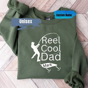 Reel Cool Dad Custom Fishing Sweatshirt | Fishing Dad Sweater | Gift For Dad | Personalized Sweatshirt For Dad Boyfriend Grandpa Fisherman