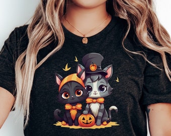 Süßes Halloween Katzen Shirt | Spooky Season | Katzenliebhaber T-Shirt | Katze Halloween Shirt | Retro Halloween Shirt | Schwarze Katze T-Shirt | Katzenliebhaber Geschenke