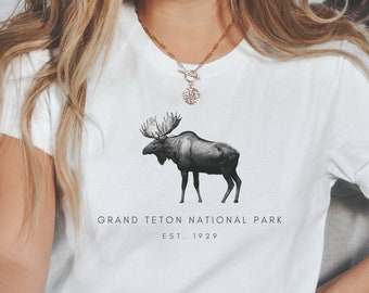 Grand Teton National Park Shirt | Moose Lover Gift | National Parks Gift | Vacation Tshirt | Mountain Moose Shirt | Nature Moose Shirt