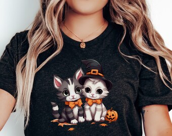 Süßes Halloween Katzen Shirt | Spooky Season | Katzenliebhaber T-Shirt | Katze Halloween Shirt | Retro Halloween Shirt | Schwarze Katze T-Shirt | Katzenliebhaber Geschenke