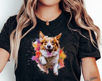 かわいいコーギー シャツ | コーギー愛好家シャツ | コーギー T シャツ | 犬の飼い主女性シャツ | コーギーママシャツ | 愛らしいコーギーシャツ | コーギーパパ T シャツ