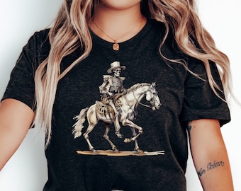 Skeleton Cowboy Tee | Western Shirt | Halloween T-Shirt | Cowboy Killer Shirt | Howdy Cowboy Tee | Western Skeleton |  Skeleton Hunter Shirt