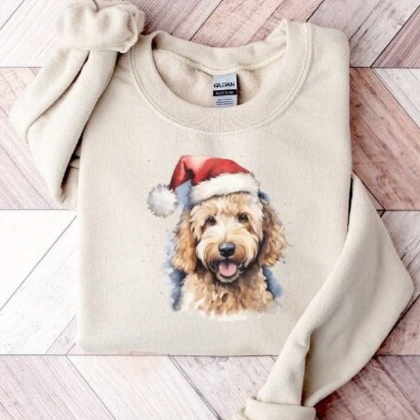 Cute Christmas Goldendoodle Sweatshirt | Golden Doodle Gifts | Doodle Lover | Doodle Mom Sweater | Goldendoodle Xmas Crewneck Sweatshirt