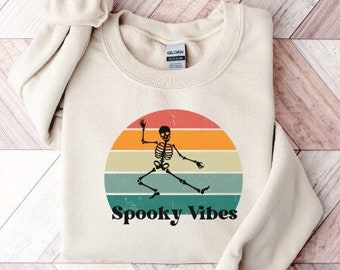 Retro Skeleton Sweatshirt | Halloween Sweatshirt | Halloween Party Sweater | Fall Sweatshirt | Halloween Crewneck | Spooky Season Sweatshirt