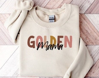Sudadera Golden Mama / Sudadera Golden Retriever / Regalos Golden Retriever para mujeres / Regalo para amantes de los perros / Regalos para mamá / Sudadera con cuello redondo para mamá perruna