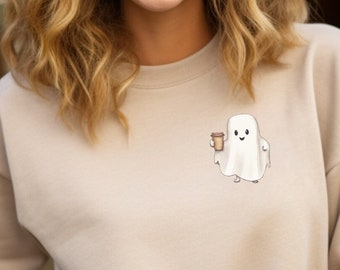 Halloween Sweatshirt | Ghost Sweatshirt | Fall Coffee Lover Shirt | Cute Spooky Coffee Sweatshirt | Halloween Party Shirt | Cute Ghost Shirt