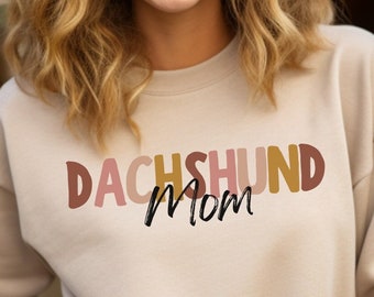 Bluza Dachshund Mom | Bluza Doxie Mom | Bluza Dog Mom | Sweter Dachshund Mom | Prezent dla właściciela jamnika | Bluza z okrągłym dekoltem Dachshund
