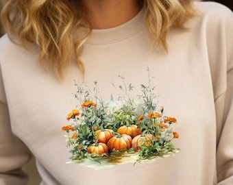 Pumpkin Patch Sweatshirt | Thanksgiving Shirt | Womens Fall Sweatshirt | Pumpkin Shirt | Cute Halloween Sweater | Pumpkin Fall Sweatshirt