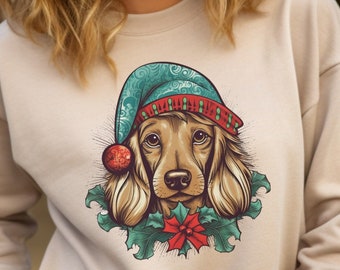 Christmas Dachshund Sweatshirt | Dog Mom Gift | Dog Lover Shirt | Christmas Dog Shirt | Dachshund Mom | Doxie Gift | Wiener Dog Sweater