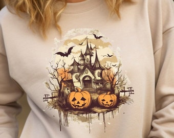 パンプキン スウェットシャツ | ハロウィン クルーネックスウェットシャツ | 不気味な季節のセーター | ハロウィン セーター | ハロウィン パンプキン セーター | ハロウィン ギフト