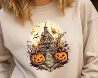 パンプキン スウェットシャツ | ハロウィン クルーネックスウェットシャツ | 不気味な季節のセーター | ハロウィン セーター | ハロウィン パンプキン セーター | ハロウィン ギフト