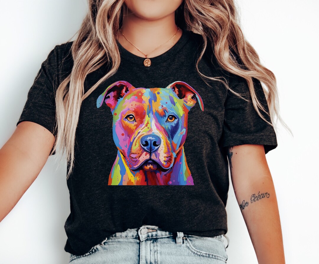 Vibrant Watercolor Pitbull Shirt | Dog Lover Shirt | Rescue Dog Shirt ...