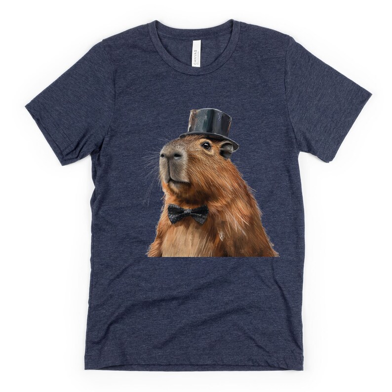 T-shirt Enfant Capybara - Manches Courtes, Imprimé "Hi Capabara", Pour Fille, Loisirs, école, Maternelle, Motif Animal Mignon - 12