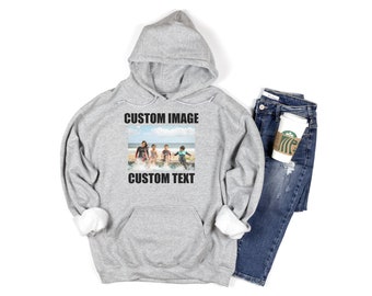 Sudadera con capucha personalizada con estampado gráfico frontal y posterior Sudadera con capucha personalizada Sudadera con capucha para hombre Sudadera con capucha para mujer Sudadera con capucha grupal Cumpleaños Despedida de soltera / Fiesta