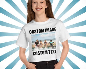 Custom Personalized Crop Top, Champion Brand Custom Crop Shirt, Pride Crop Top, Cropped T-Shirt, Custom Crop Top For Women, Gift for her