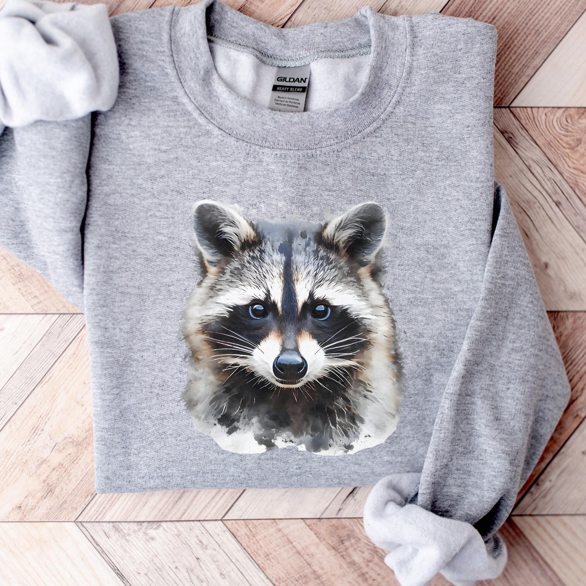 Raccoon Vibrant Color Sweatshirt | Cute Raccoon Sweater | Raccoon