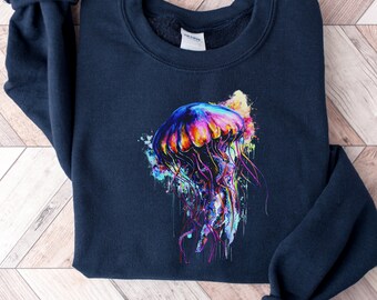 Jellyfish Vibrant Color Sweatshirt | Under the Sea Sweater
