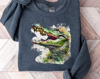 Crocodile Vibrant Sweatshirt | Alligator Sweater | Gift for Her