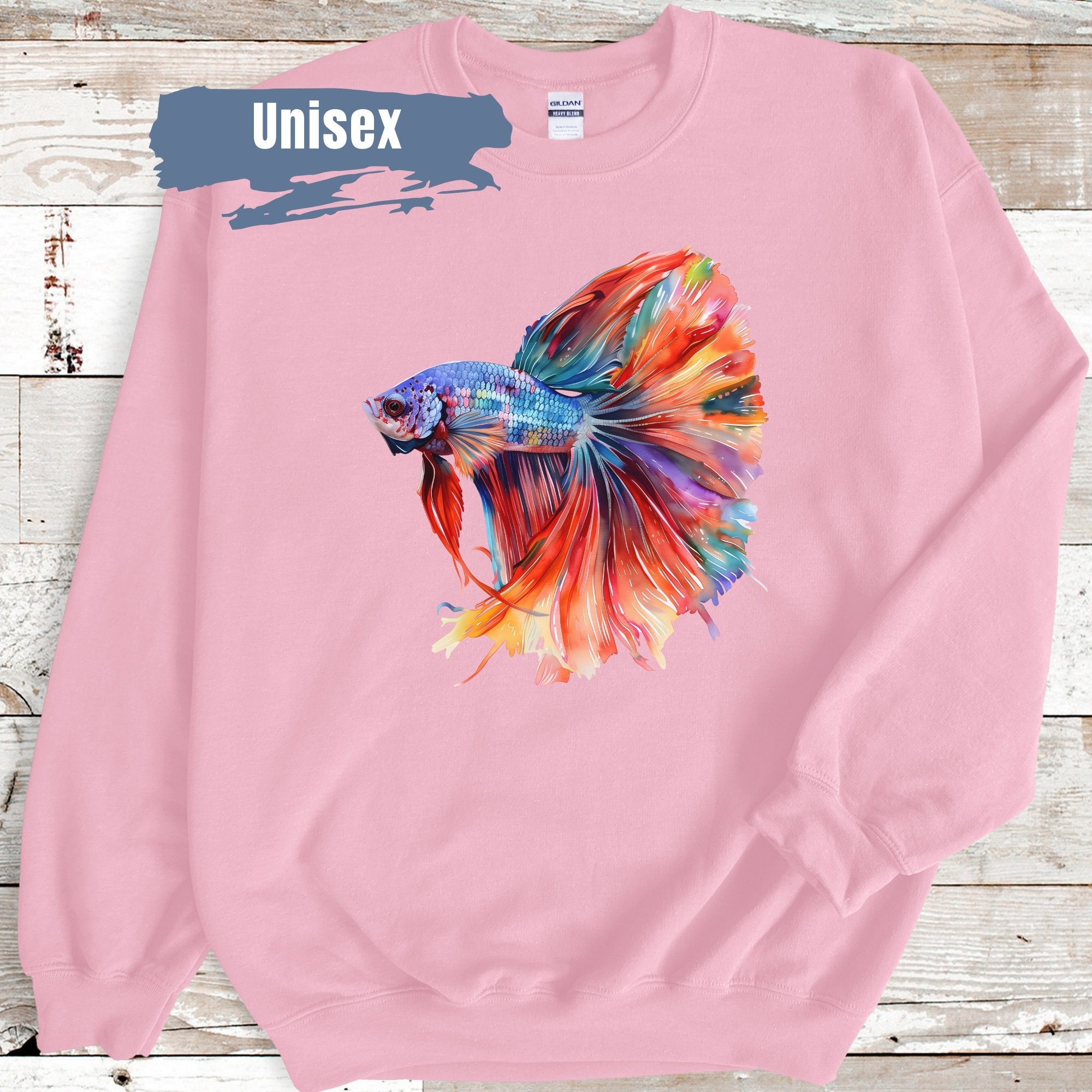 Betta Fish Vibrant Color Sweatshirt | Betta Fish Sweater | Siamese ...