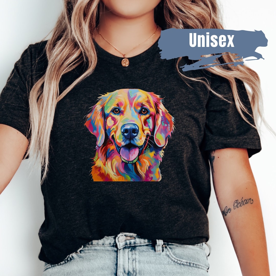 Golden Retriever Vibrant Colorful Shirt Graphic Dog Shirt Dog Mom Dog ...