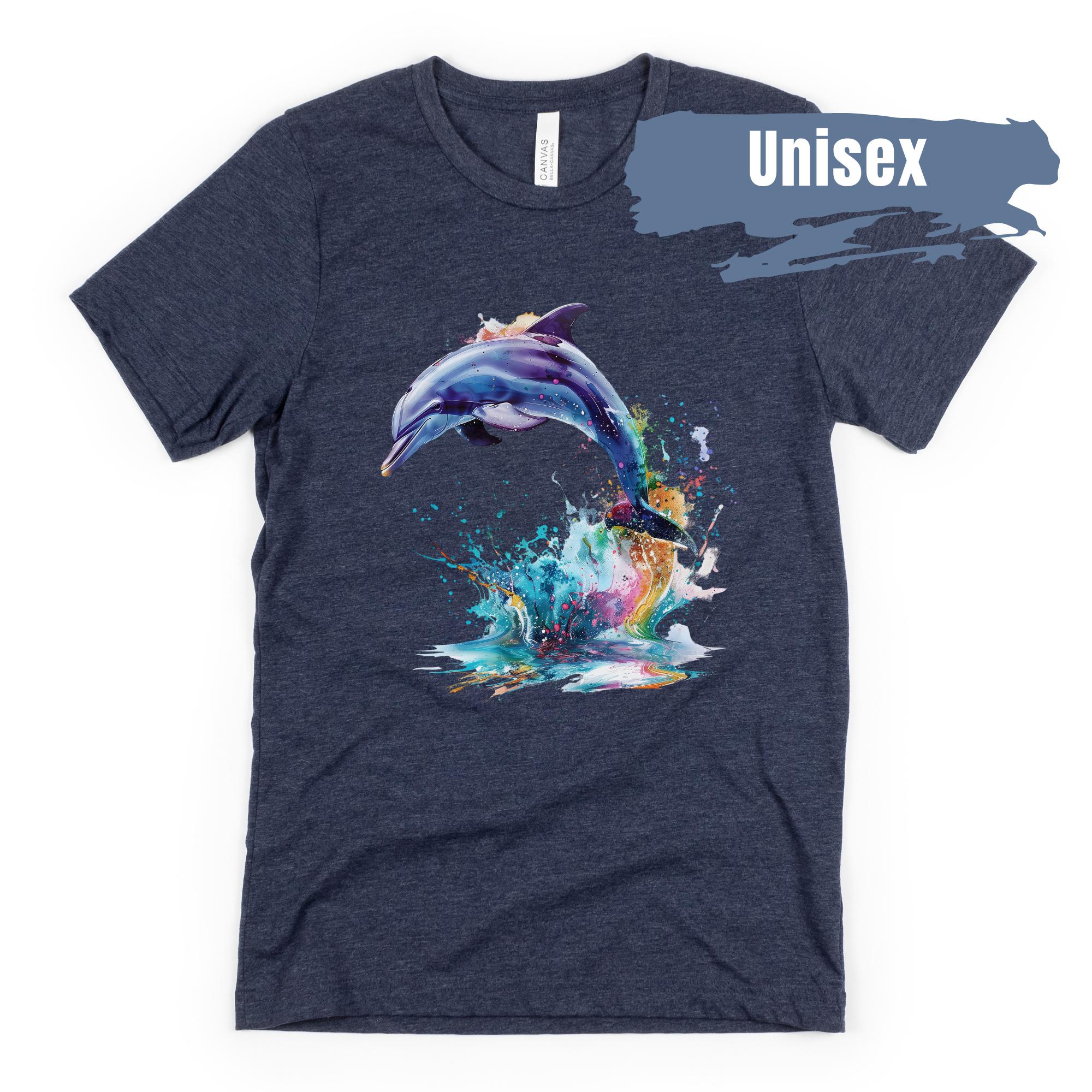 Dolphin Graphic Shirt | Vibrant Color Dolphin T Shirt | Dolphin