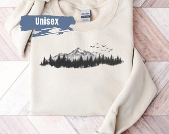 Sweatshirt bergnatuurliefhebber | Natuurprints | Cadeau voor natuurliefhebber | Cadeau voor haar | Wandelcadeau | Bosprint | Campingsweater