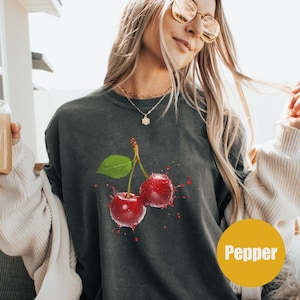 Comfort Colors Cherry Shirt, Cherry Lover Gift, Cherries Shirt, Coquette Cherries Shirt, Fruit Tshirt | Cherry Tee, Retro Vintage Cherry Tee