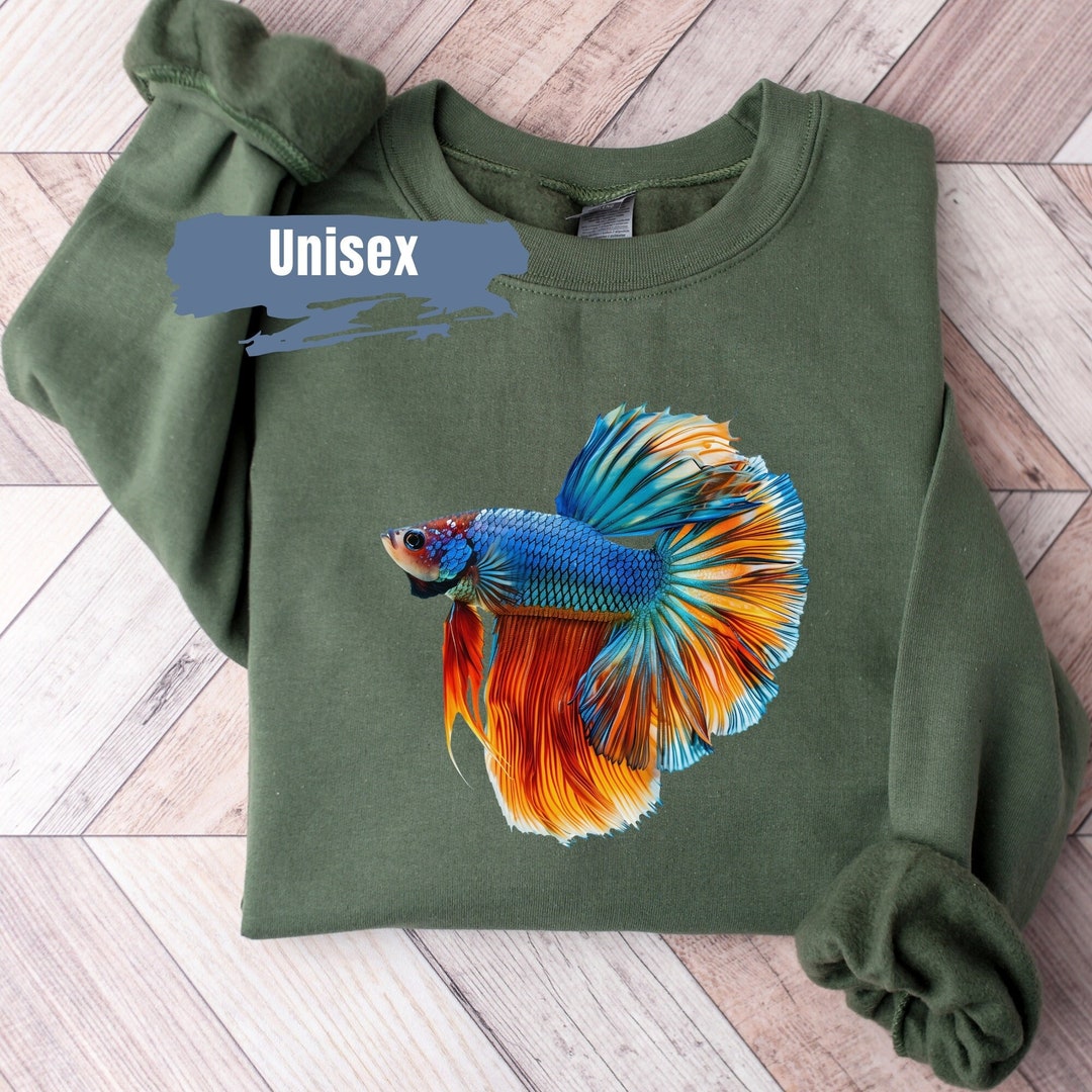 Betta Fish Vibrant Color Sweatshirt | Betta Fish Sweater | Siamese ...
