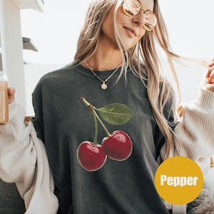 Comfort Colors Cherry Shirt, Cherry Lover Gift, Cherries Shirt, Coquette Cherries Shirt, Fruit Tshirt | Cherry Tee, Retro Vintage Cherry Tee