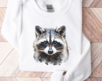 Raccoon Vibrant Color Sweatshirt | Cute Raccoon Sweater | Raccoon