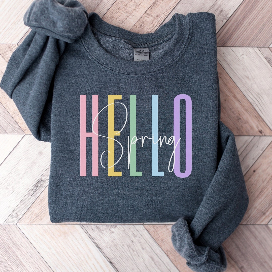 Spring Hoodie Cute Spring Sweatshirt | Hello Spring Sweater | Spring Flowers Shirt ...