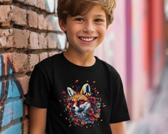 Colorful Cute Kids Red Fox Shirt | Kids Fox Gift | Daughter Gift Tee | Fox T Shirt | Cute Fox Tshirt | Fox Shirt For Girls | Fox T-Shirt