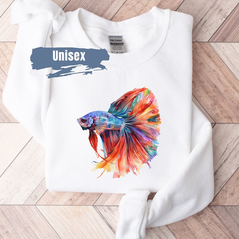 Betta Fish Vibrant Color Sweatshirt | Betta Fish Sweater | Siamese ...