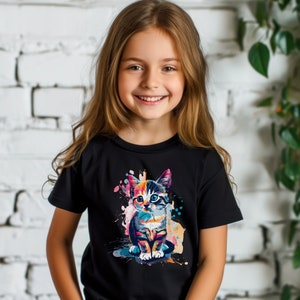 Vibrant Colors Kitten Kids Shirt | Youth Cat Lover Shirt | Kid Cat Owner Gift | Youth Kitty Cat Lover | Kids Cat Lover Shirt | Cat Kid Shirt