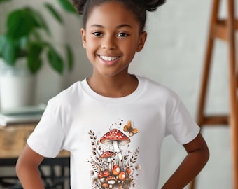 Kids Mushroom Shirt | Foraging Shirt | Youth Mushroom Foraging T-Shirt | Kids Woodland Shirt | Morel Mushroom TShirt | Kids Mycology Shirt