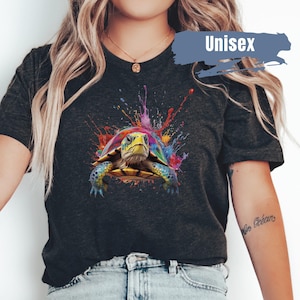 Vibrant Color Turtle Shirt, Sea Turtle Shirt, Summer Tee, Gifts For Her, Cute Turtle Shirt, Beach Shirt, Turtle Gifts, Turtle Birthday Gift