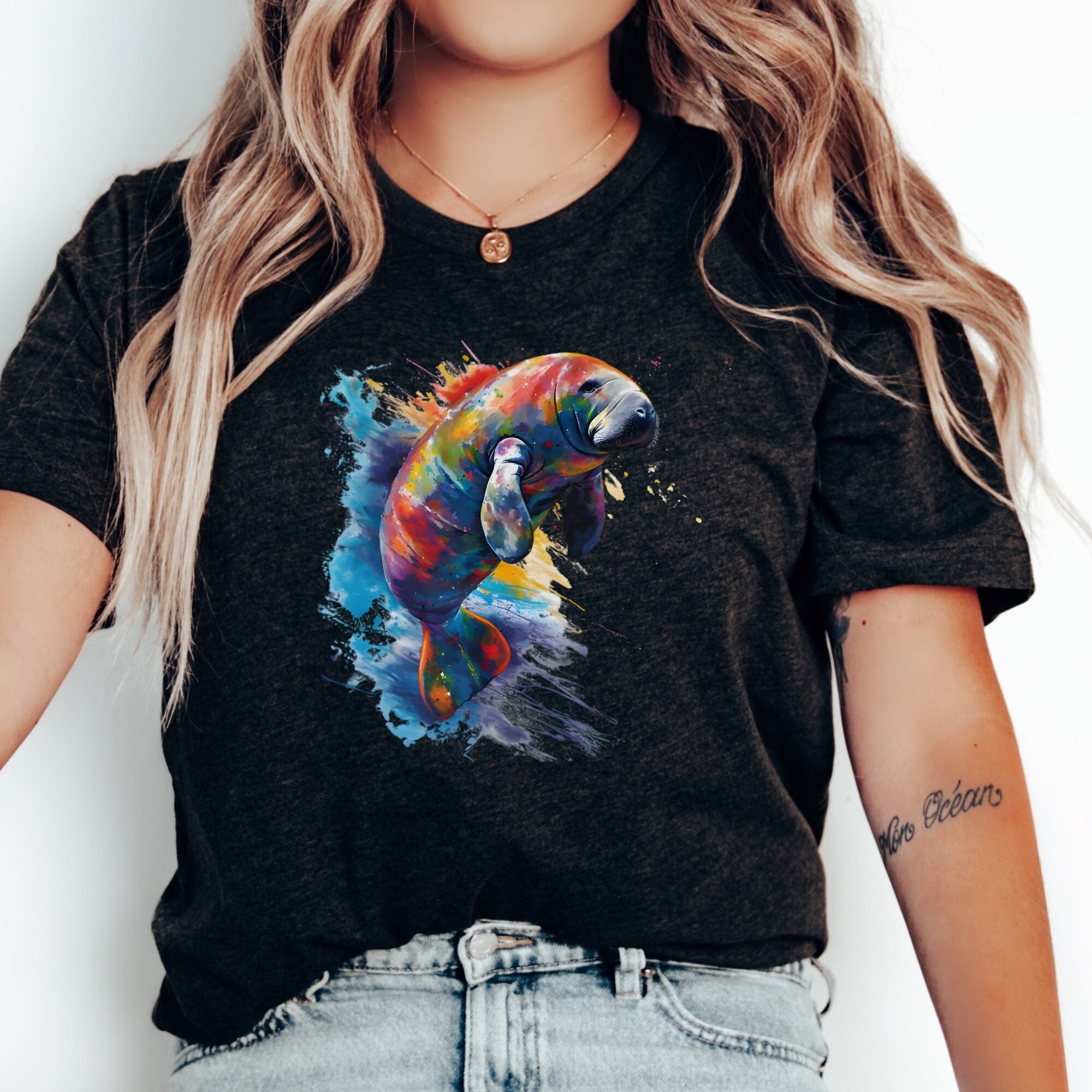 マナティー　Tシャツ マナティーシャツ！マナティーの解剖学シャツ、自然シャツ、海洋