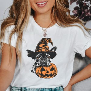 French Bulldog Halloween Pumpkin Shirt | French Bulldog Fall T Shirt | Frenchie Halloween T-shirt | Frenchie Dog Mom Shirt | Frenchie Shirt