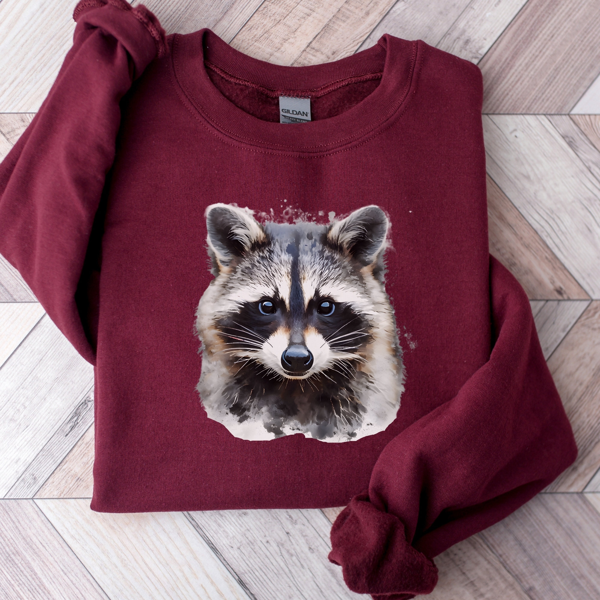 Raccoon Vibrant Color Sweatshirt | Cute Raccoon Sweater | Raccoon