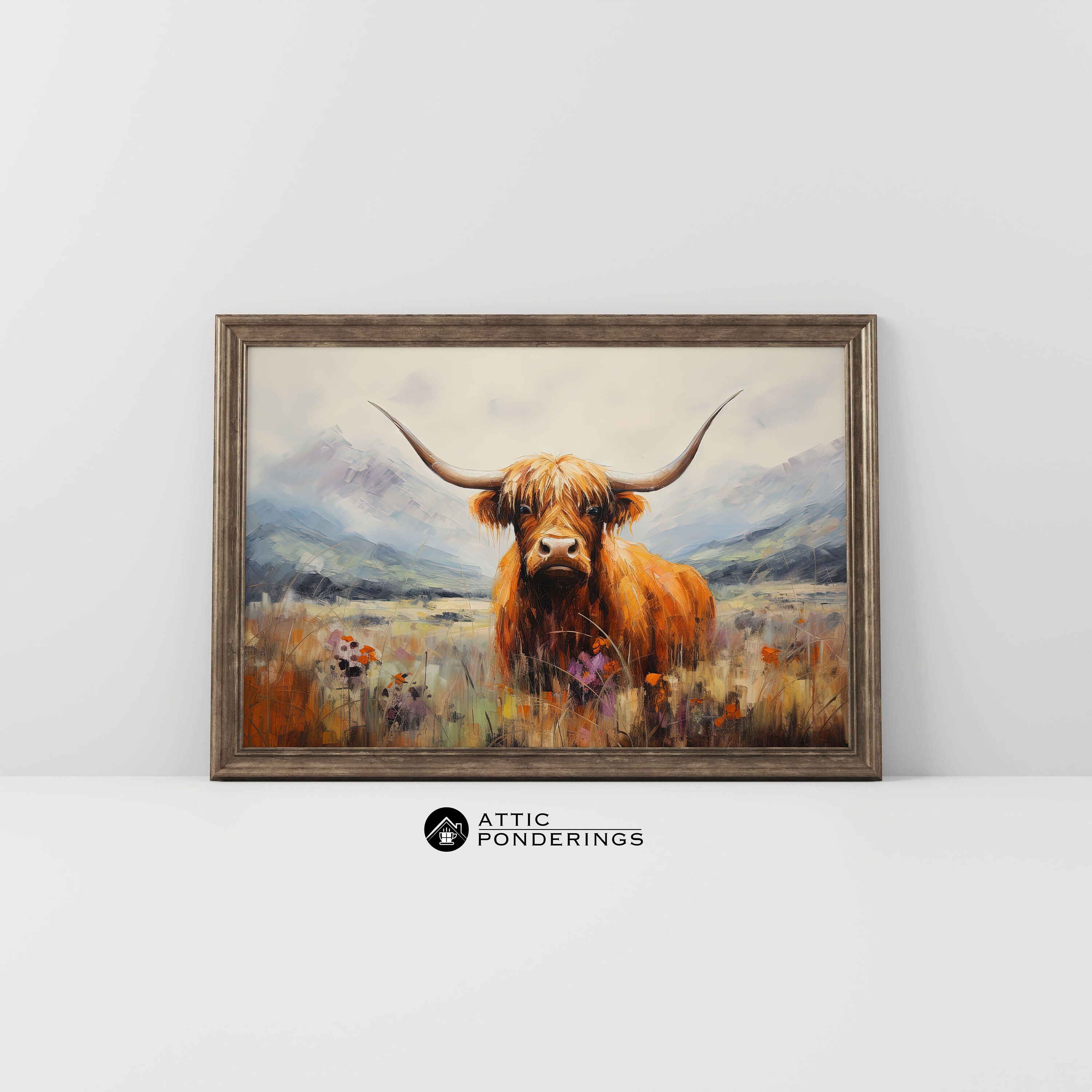 Highland Cow Wall Art Highland Cow Wall Decor Highland Cow Farmhouse