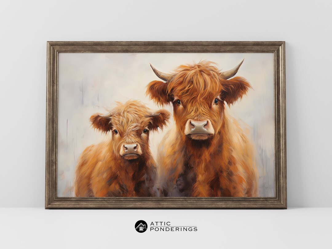 Highland Cow Wall Art Highland Cow Wall Decor Highland Cow Digital