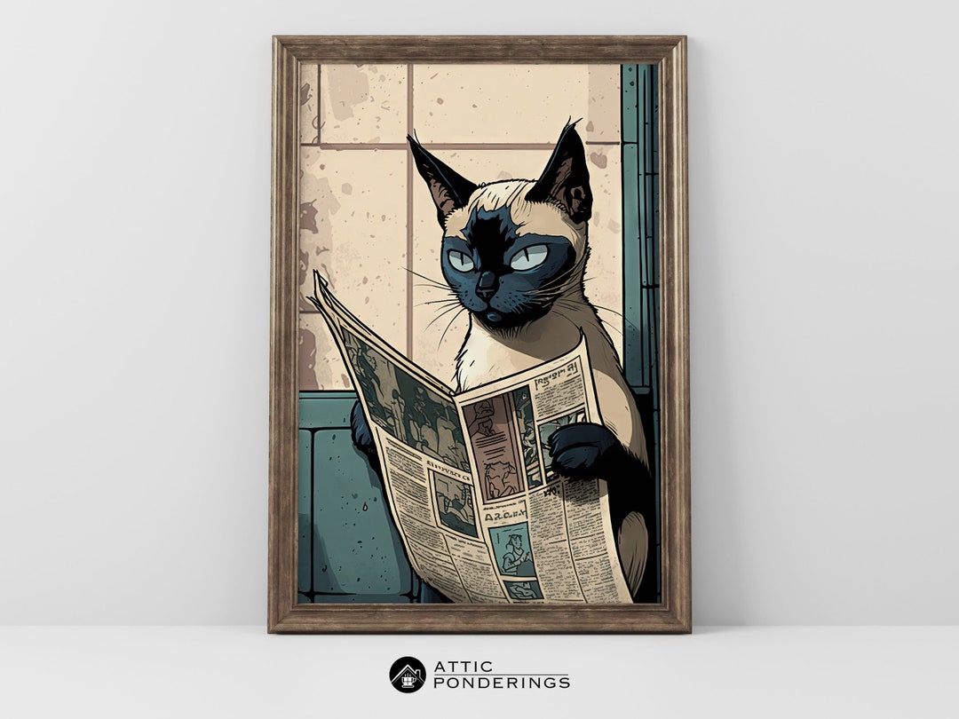 Siamese Cat Wall Art Siamese Cat Wall Decor Siamese Cat Etsy