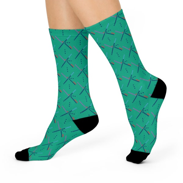 Nostalgic PDX Carpet Print Cushioned Crew Socks: Step Up Your Footwear Game