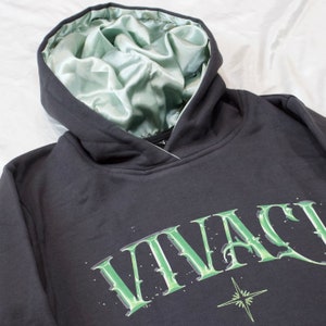 Mint Green Satin Lined Hoodie for Curly Hair and Natural Hair