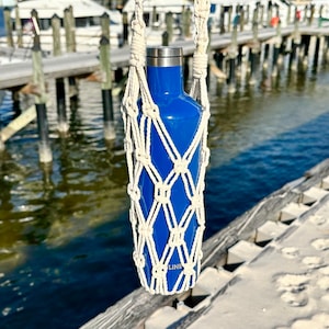 Macrame Bottle Holder 36&quot; Crossbody