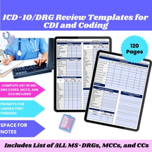 CDI Audit Worksheet for Medical Coder Editable Template DRG Validation Tool Medical Coder Cheat Sheet Audit Tool Instant Download